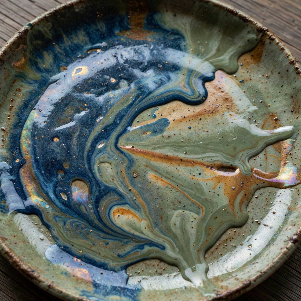 Handcrafted ceramic plate texture