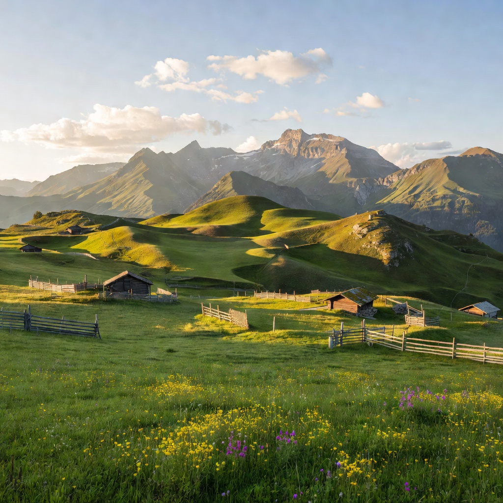 Mountain pasture and alpine hills in Appenzell Innerrhoden